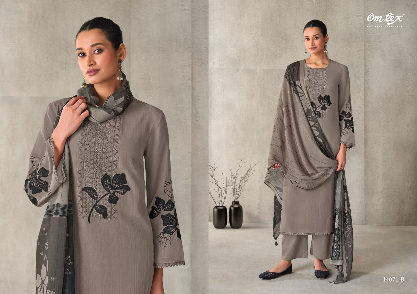 Tianaaya Omtex Mal Chanderi Pant Style Suits Exporter Gujarat