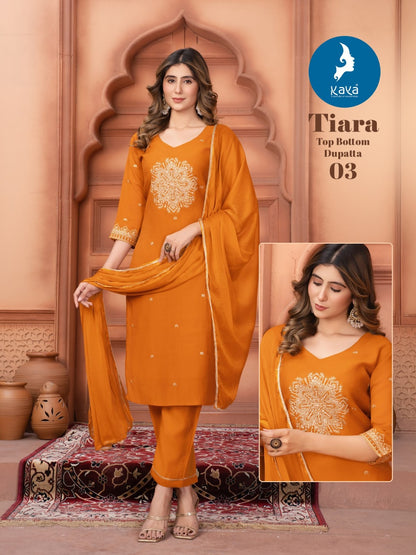 Tiara Kaya Chanderi Readymade Pant Style Suits Exporter India