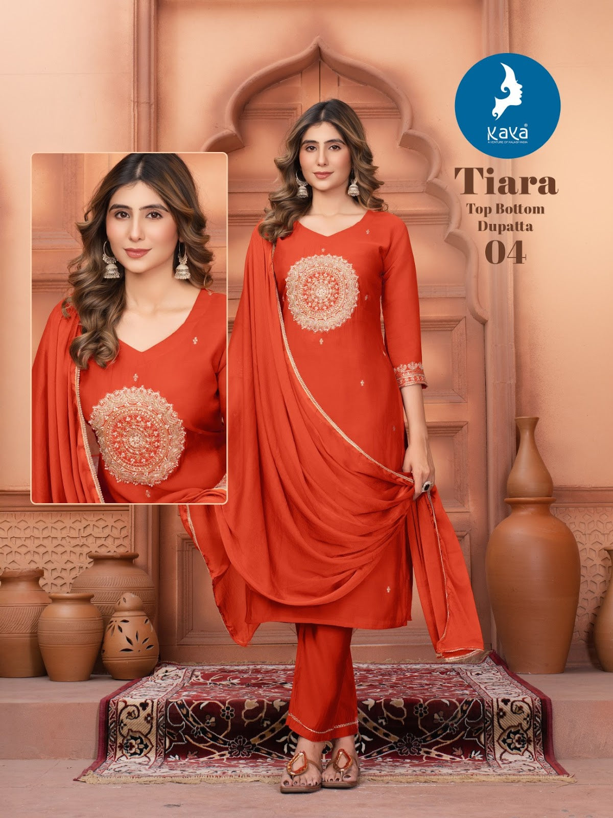 Tiara Kaya Chanderi Readymade Pant Style Suits Exporter India