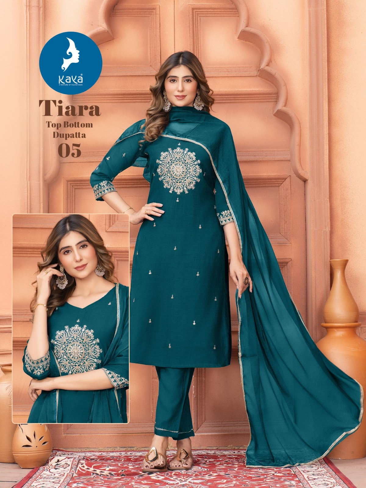 Tiara Kaya Chanderi Readymade Pant Style Suits Exporter India