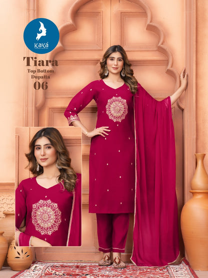 Tiara Kaya Chanderi Readymade Pant Style Suits Exporter India