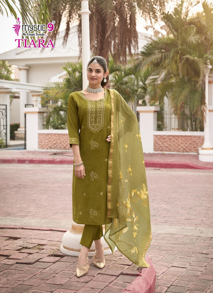 Tiara Vol 1 Mystic 9 Vetican Readymade Pant Style Suits Supplier Ahmedabad