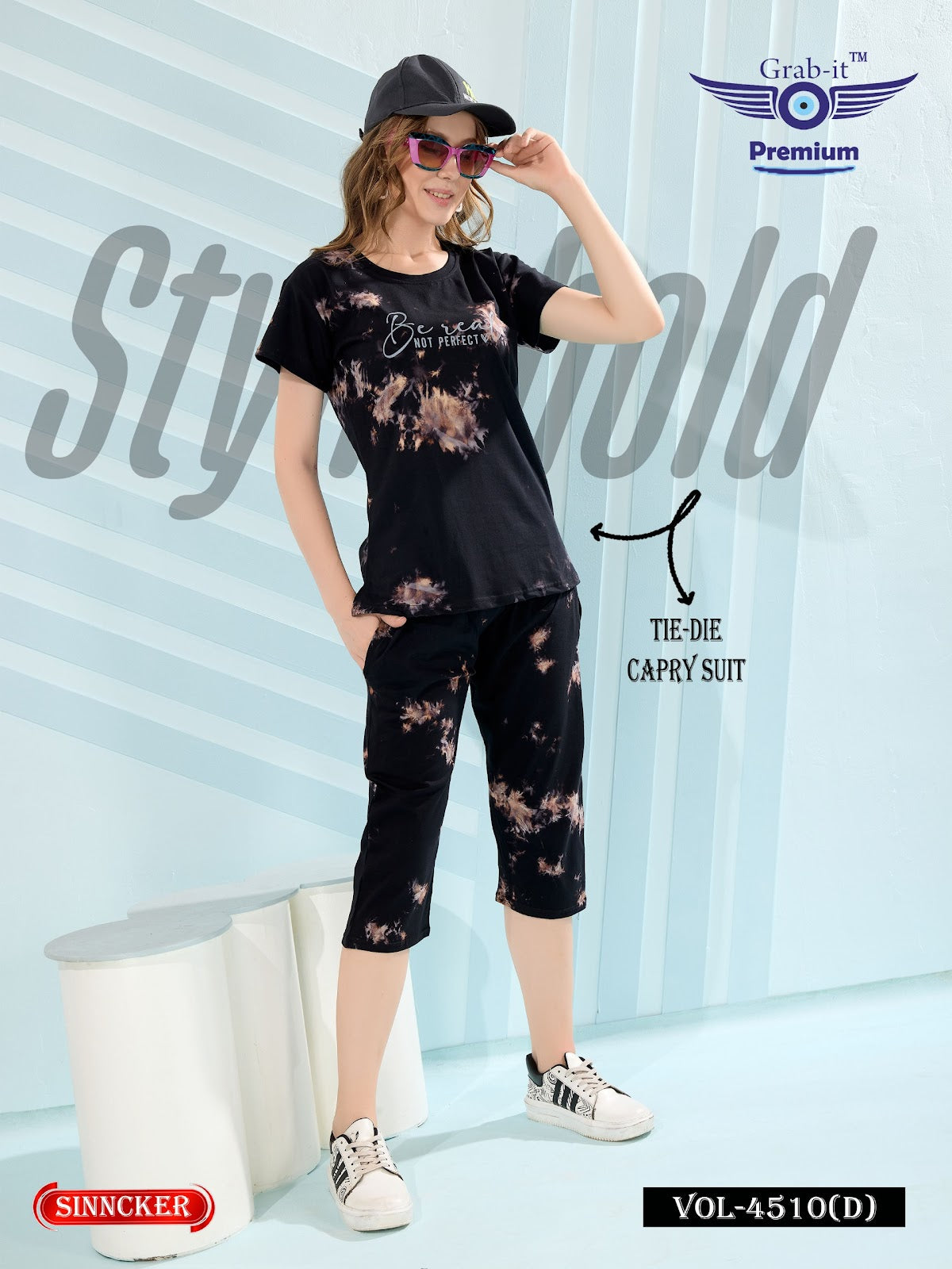 Tie Die Vol 4510 D Grab It Sinker Capri Night Suits Exporter India