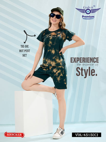 Tie Die Vol 4515 C Grab It Sinker Shorts Night Suits Manufacturer