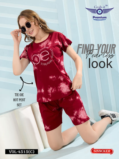 Tie Die Vol 4515 C Grab It Sinker Shorts Night Suits Manufacturer