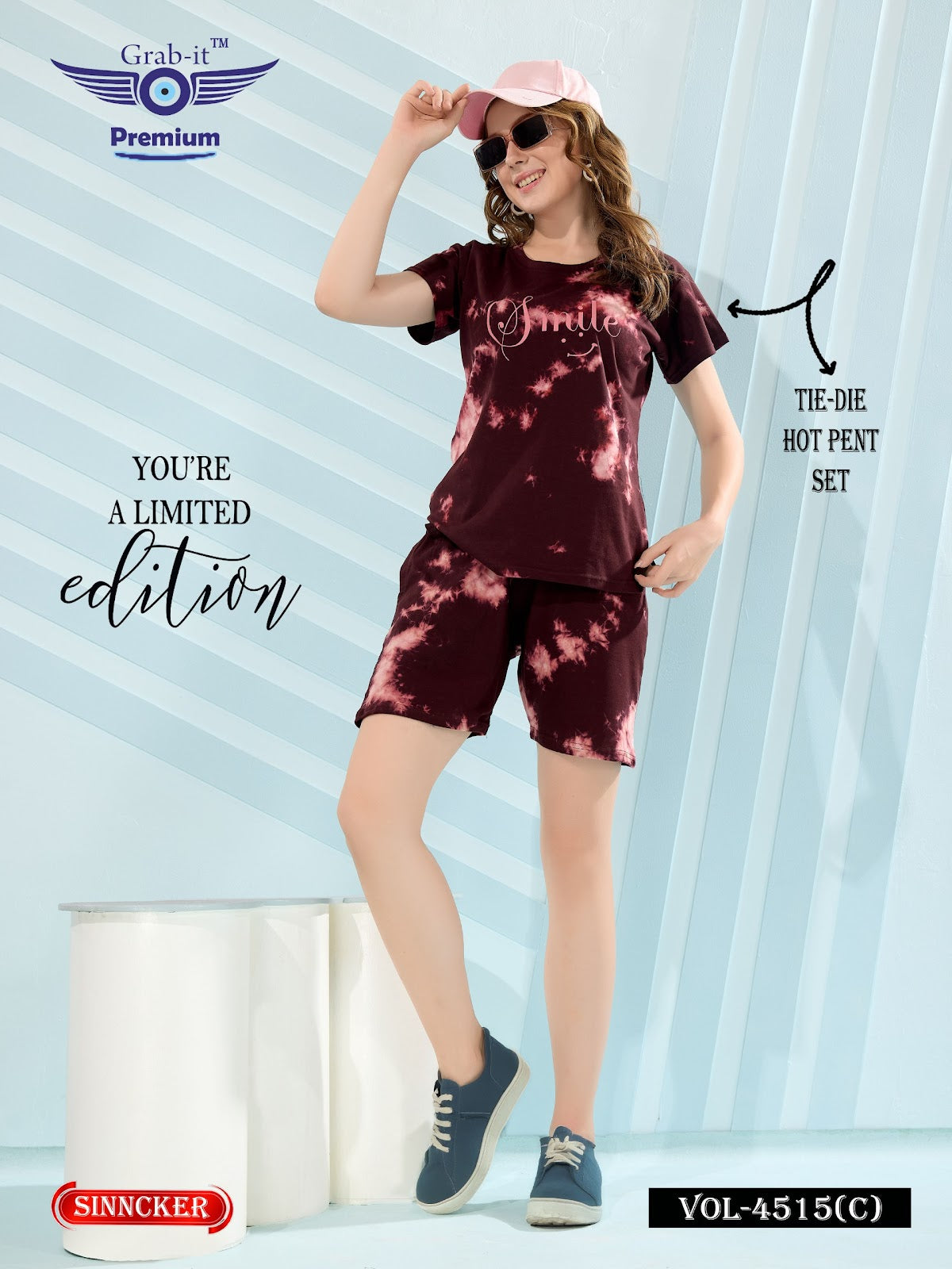 Tie Die Vol 4515 C Grab It Sinker Shorts Night Suits Manufacturer