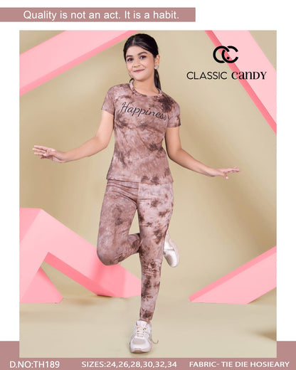 Tie Dye Th 189 Classic Candy Hosiery Girls Co Ord Set Exporter Ahmedabad