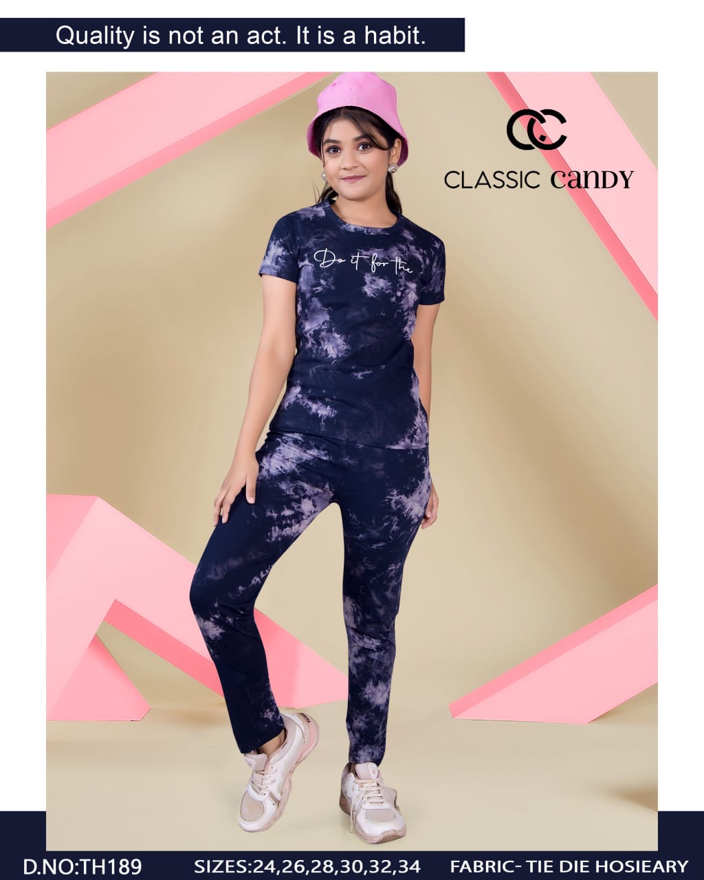 Tie Dye Th 189 Classic Candy Hosiery Girls Co Ord Set Exporter Ahmedabad