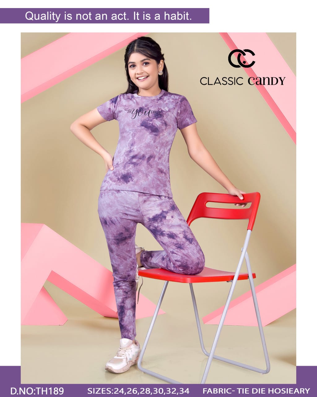 Tie Dye Th 189 Classic Candy Hosiery Girls Co Ord Set Exporter Ahmedabad