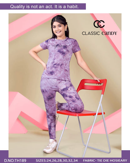 Tie Dye Th 189 Classic Candy Hosiery Girls Co Ord Set Exporter Ahmedabad