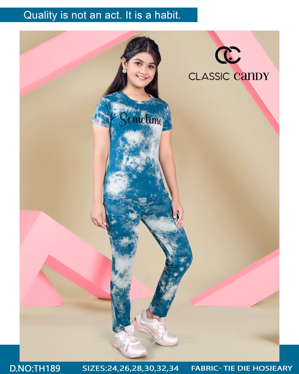 Tie Dye Th 189 Classic Candy Hosiery Girls Co Ord Set Exporter Ahmedabad