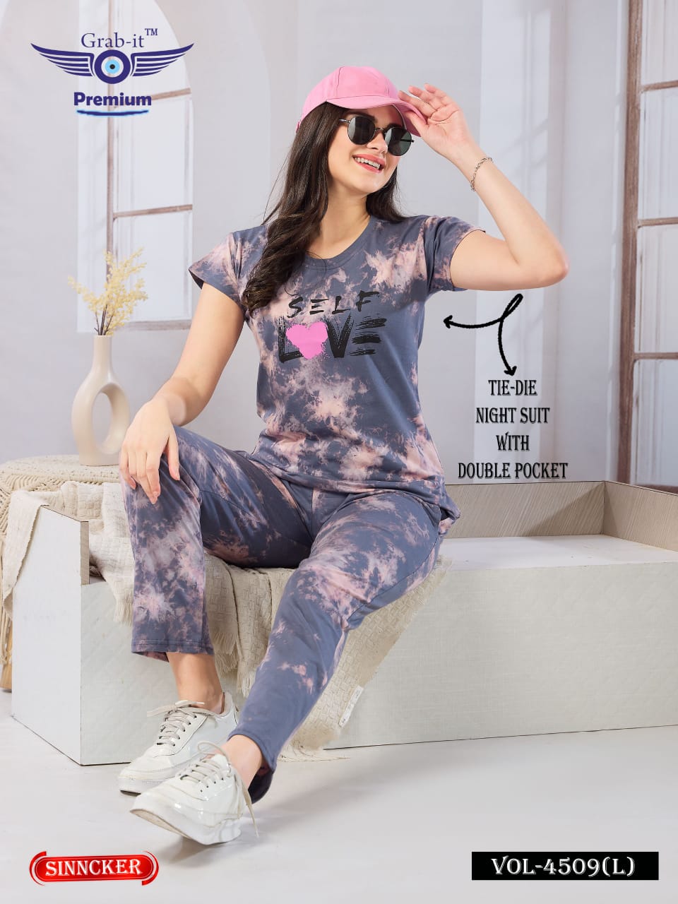 Tie Dye Vol 4509 L Grab It Sinker Pyjama Night Suits Supplier Ahmedabad