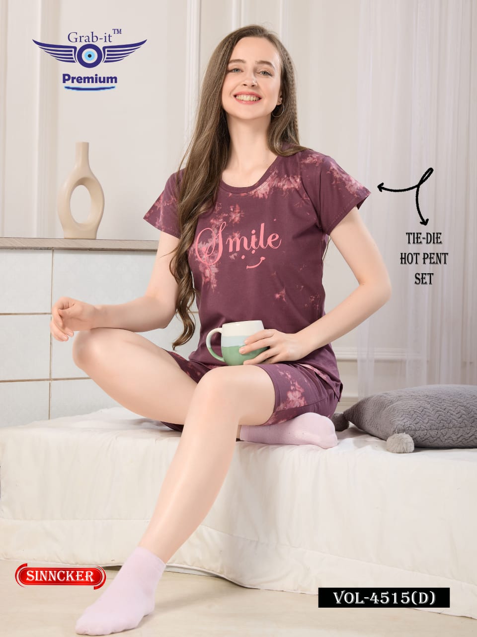 Tie Dye Vol 4515 D Grab It Sinker Shorts Night Suits Wholesale Price