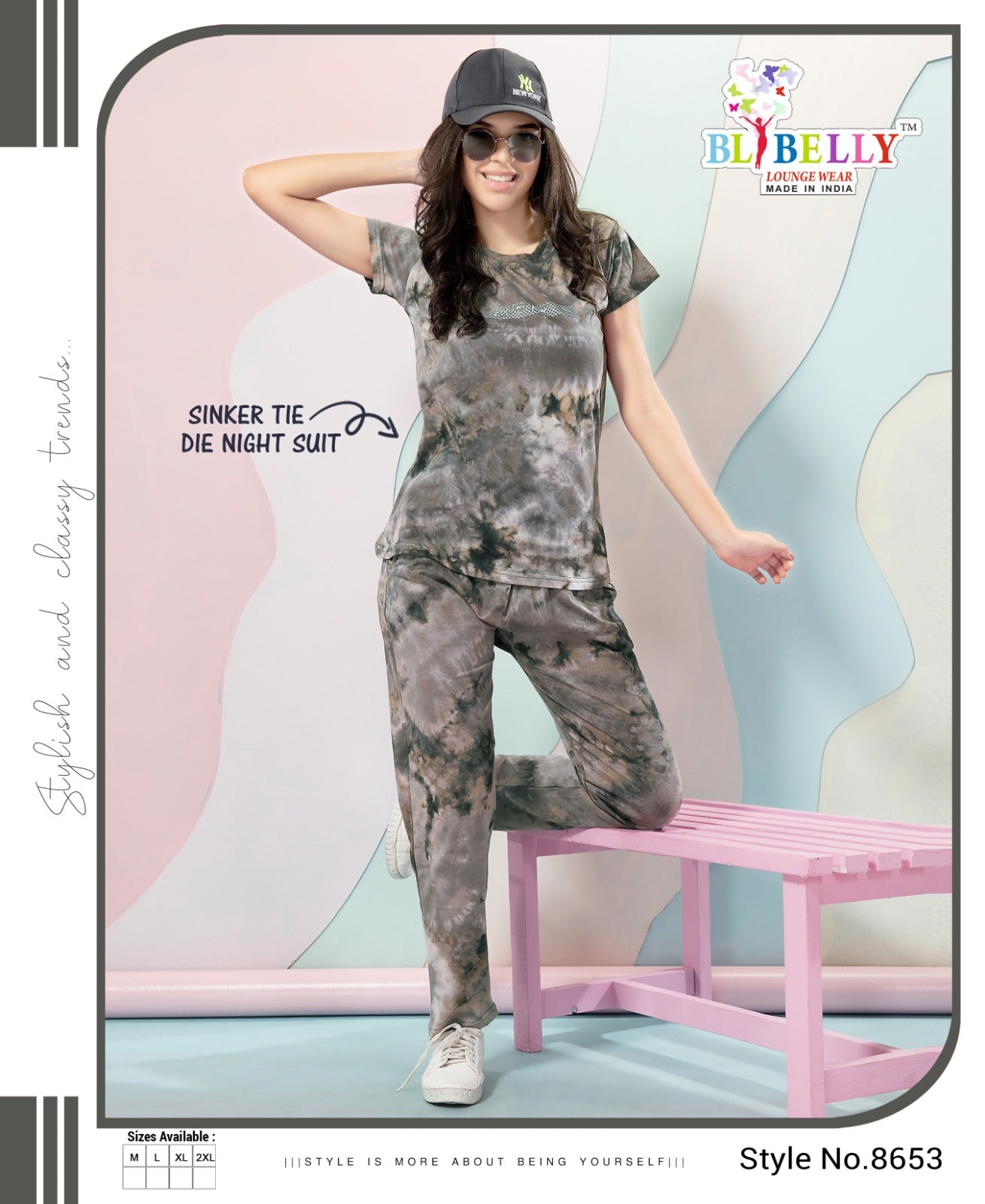 Tie Dye Vol 630 Belly Sinker Pyjama Night Suits Wholesale Rate