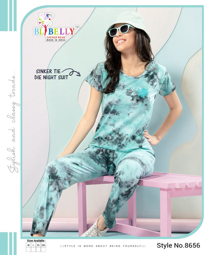 Tie Dye Vol 630 Belly Sinker Pyjama Night Suits Wholesale Rate