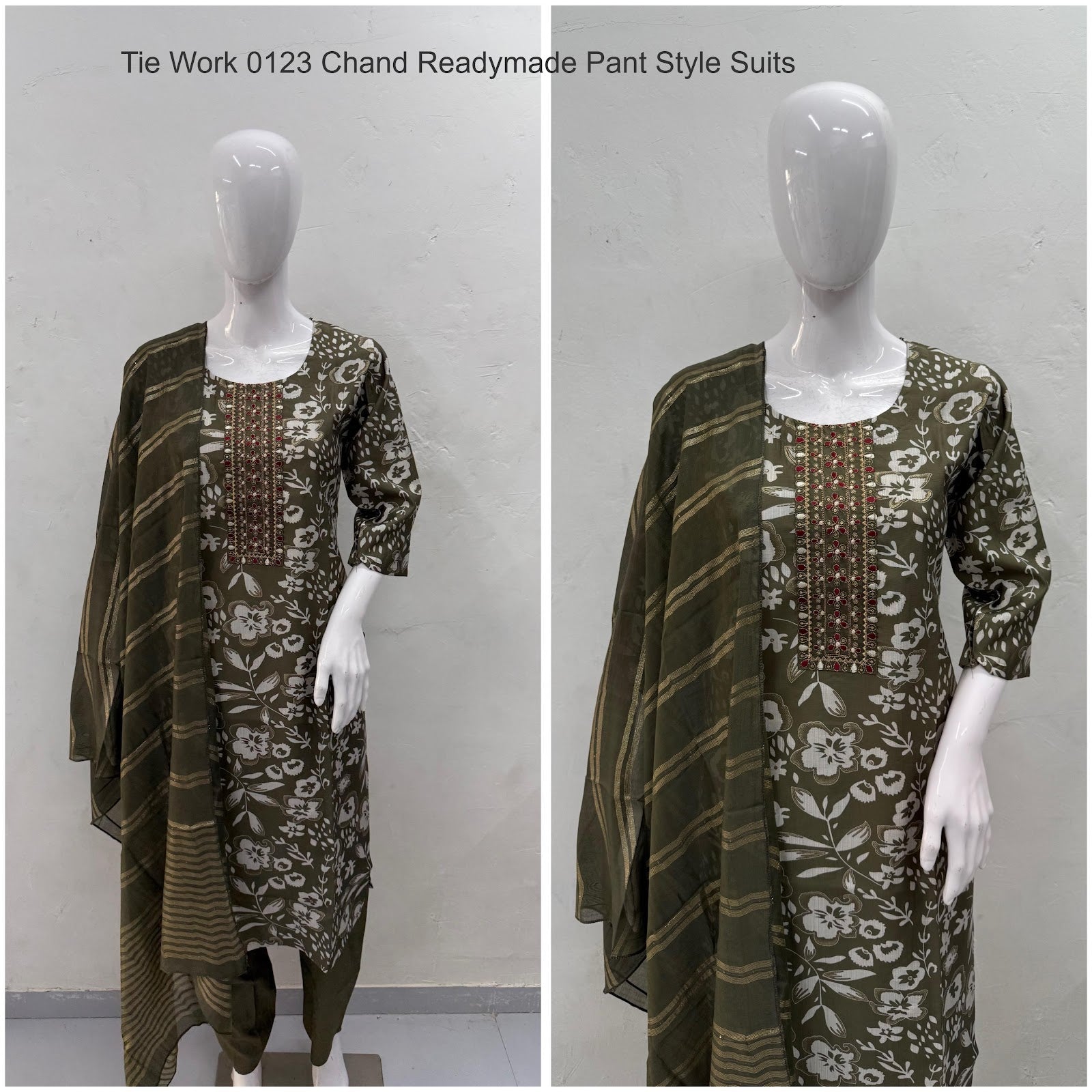 Tie Work 0123 Chand Vetican Silk Readymade Pant Style Suits Supplier Gujarat