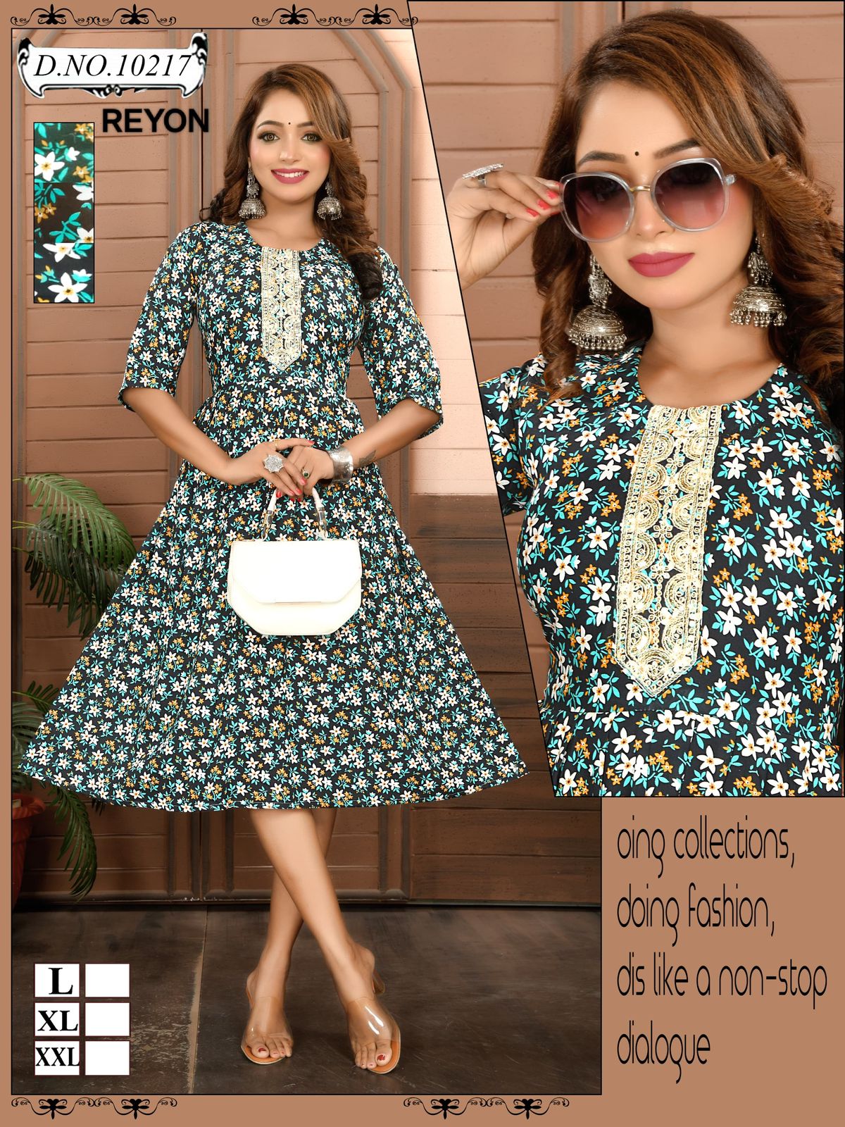 Tie Work Mmc Reyon Anarkali Kurtis Wholesale
