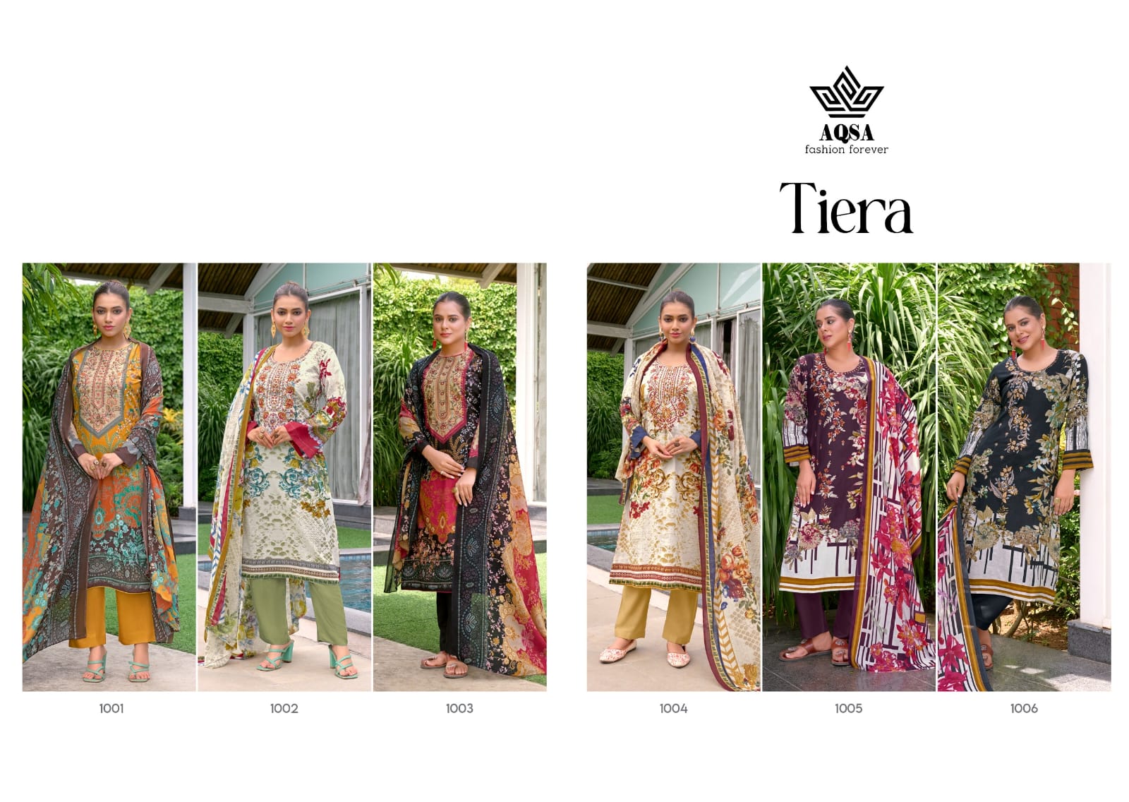 Tiera Aqsa Cambric Cotton Pant Style Suits Wholesale Rate