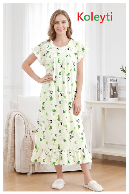 Tiered 1506 Koleyti Cotton Night Gowns Manufacturer