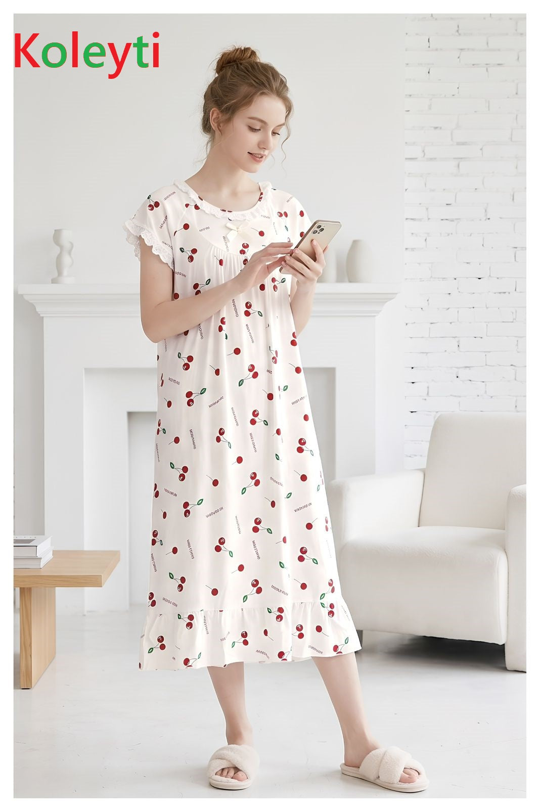 Tiered 1506 Koleyti Cotton Night Gowns Manufacturer