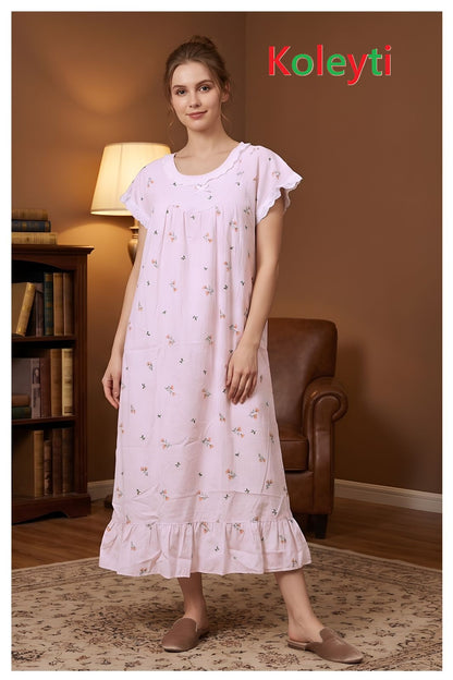 Tiered 1506 Koleyti Cotton Night Gowns Manufacturer