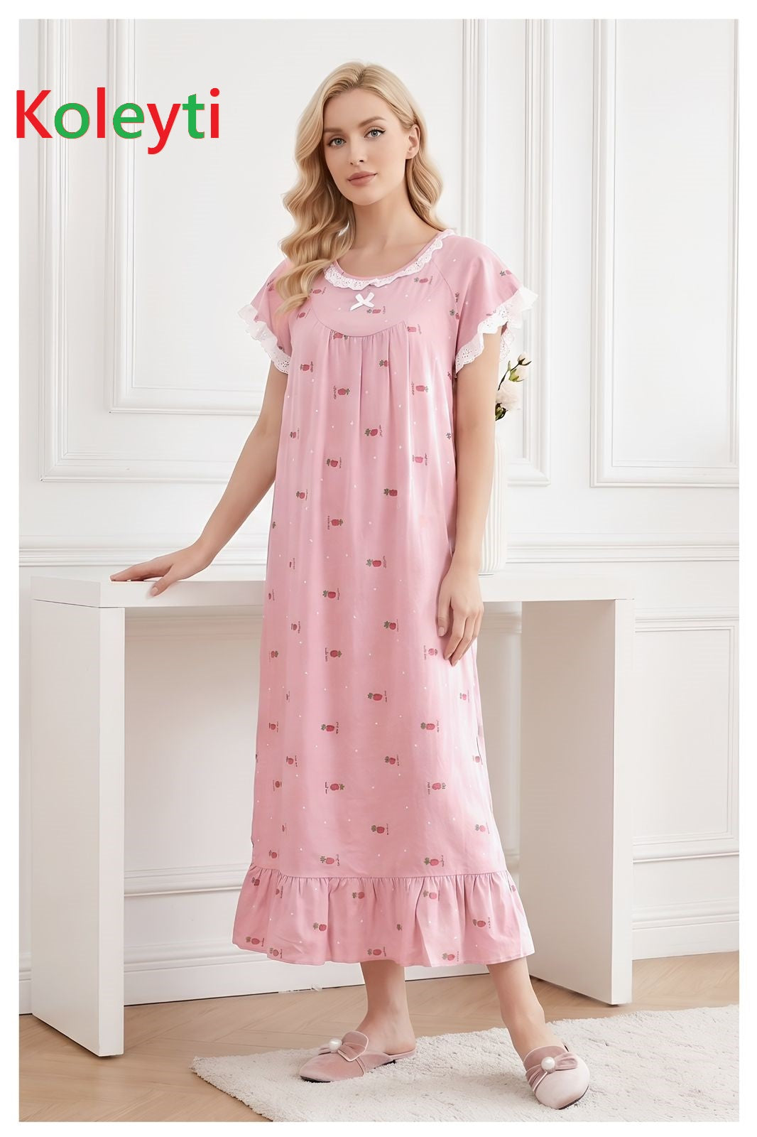 Tiered 1506 Koleyti Cotton Night Gowns Manufacturer