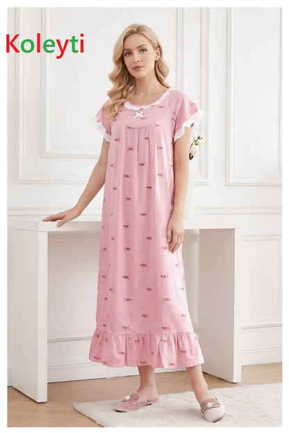 Tiered 1506 Koleyti Cotton Night Gowns Manufacturer