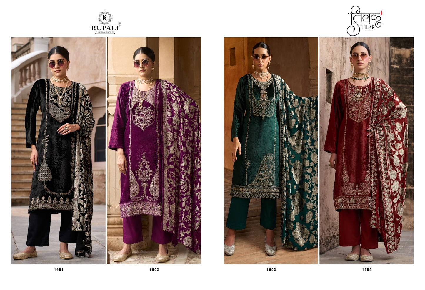 Tilak Rupali Pure Viscose Velvet Suits Supplier Ahmedabad