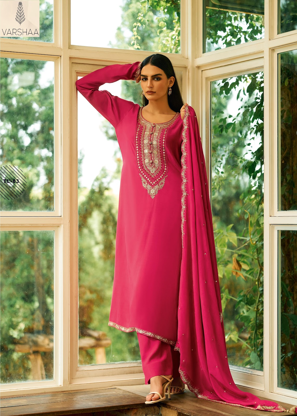Tilla 2 Varshaa Viscose Muslin Pant Style Suits Exporter Ahmedabad