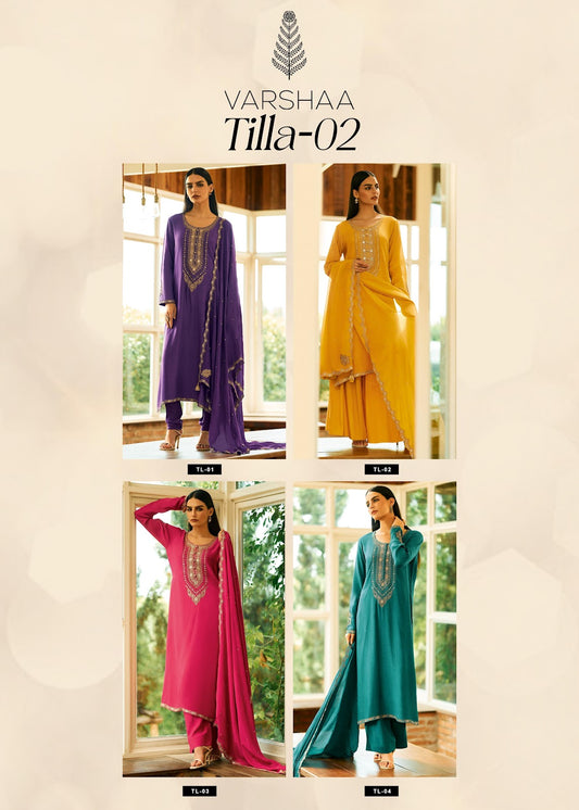 Tilla 2 Varshaa Viscose Muslin Pant Style Suits Exporter Ahmedabad