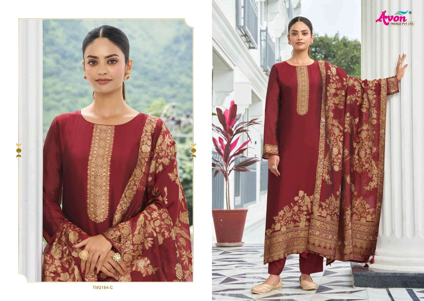 Tilla Silk Avon Trendz Pant Style Suits Supplier India