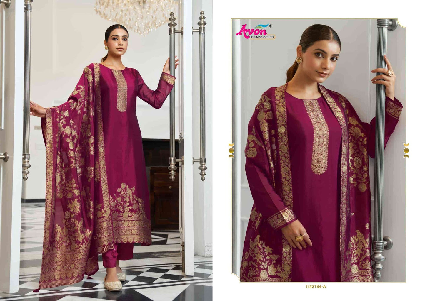 Tilla Silk Avon Trendz Pant Style Suits Supplier India
