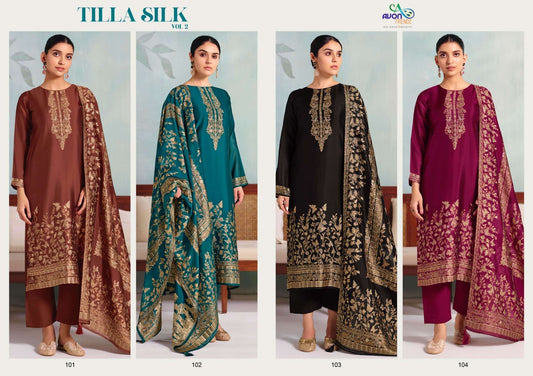 Tilla Silk Vol 2 Avon Trendz Silk Pant Style Suits Wholesaler Ahmedabad