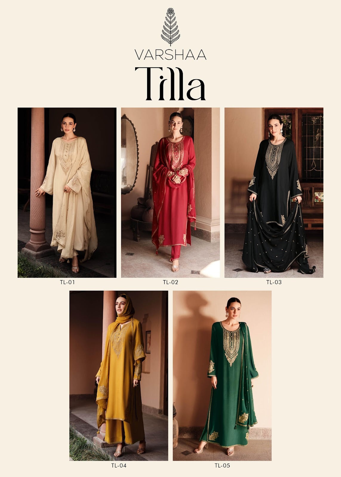 Tilla Varshaa Viscose Silk Plazzo Style Suits Supplier Ahmedabad