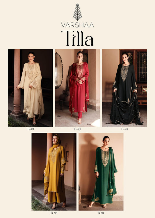 Tilla Varshaa Viscose Silk Plazzo Style Suits Supplier Ahmedabad