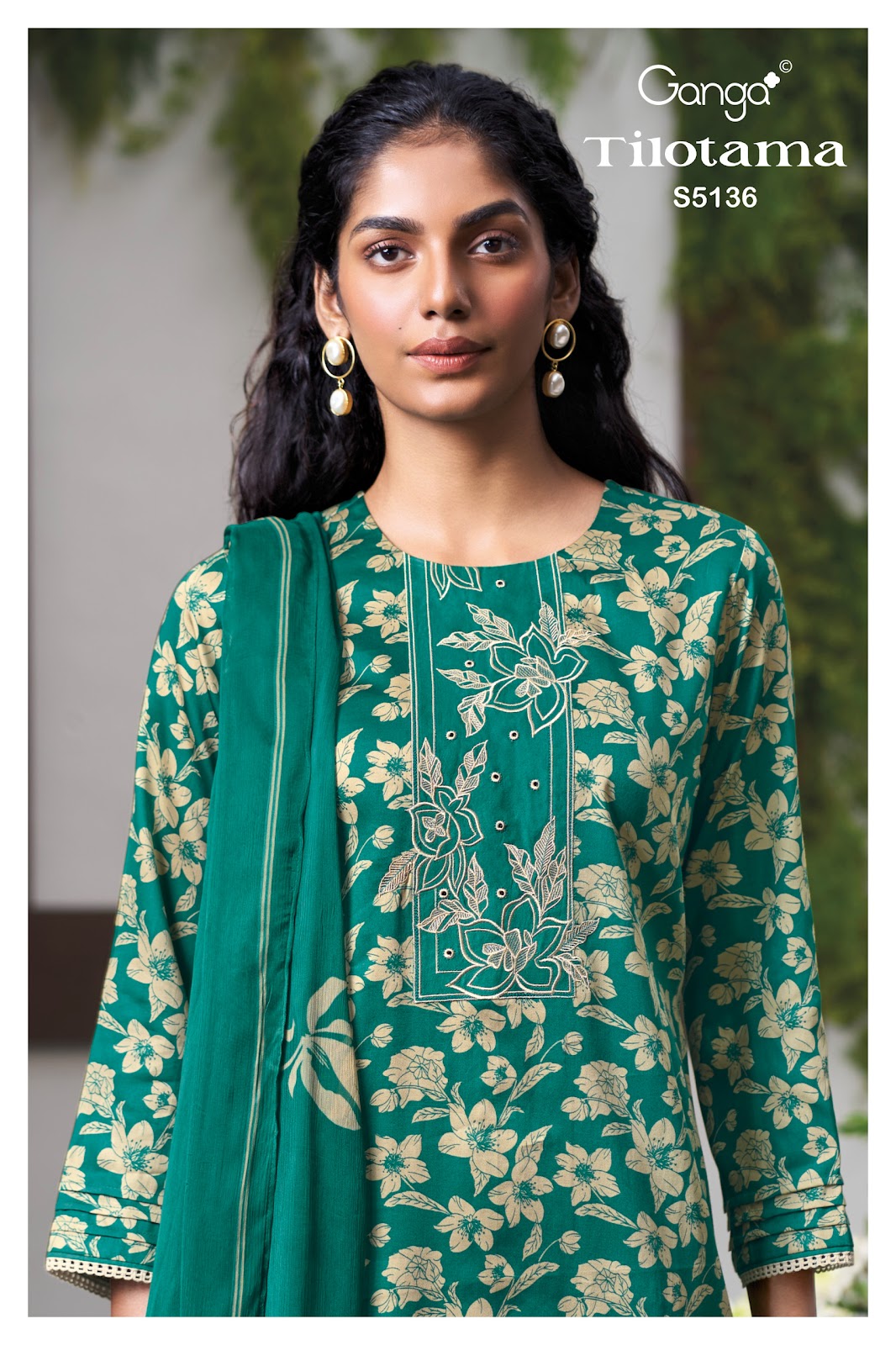 Tilotama S5136 Ganga Cotton Satin Plazzo Style Suits Manufacturer India