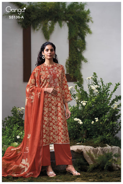 Tilotama S5136 Ganga Cotton Satin Plazzo Style Suits Manufacturer India
