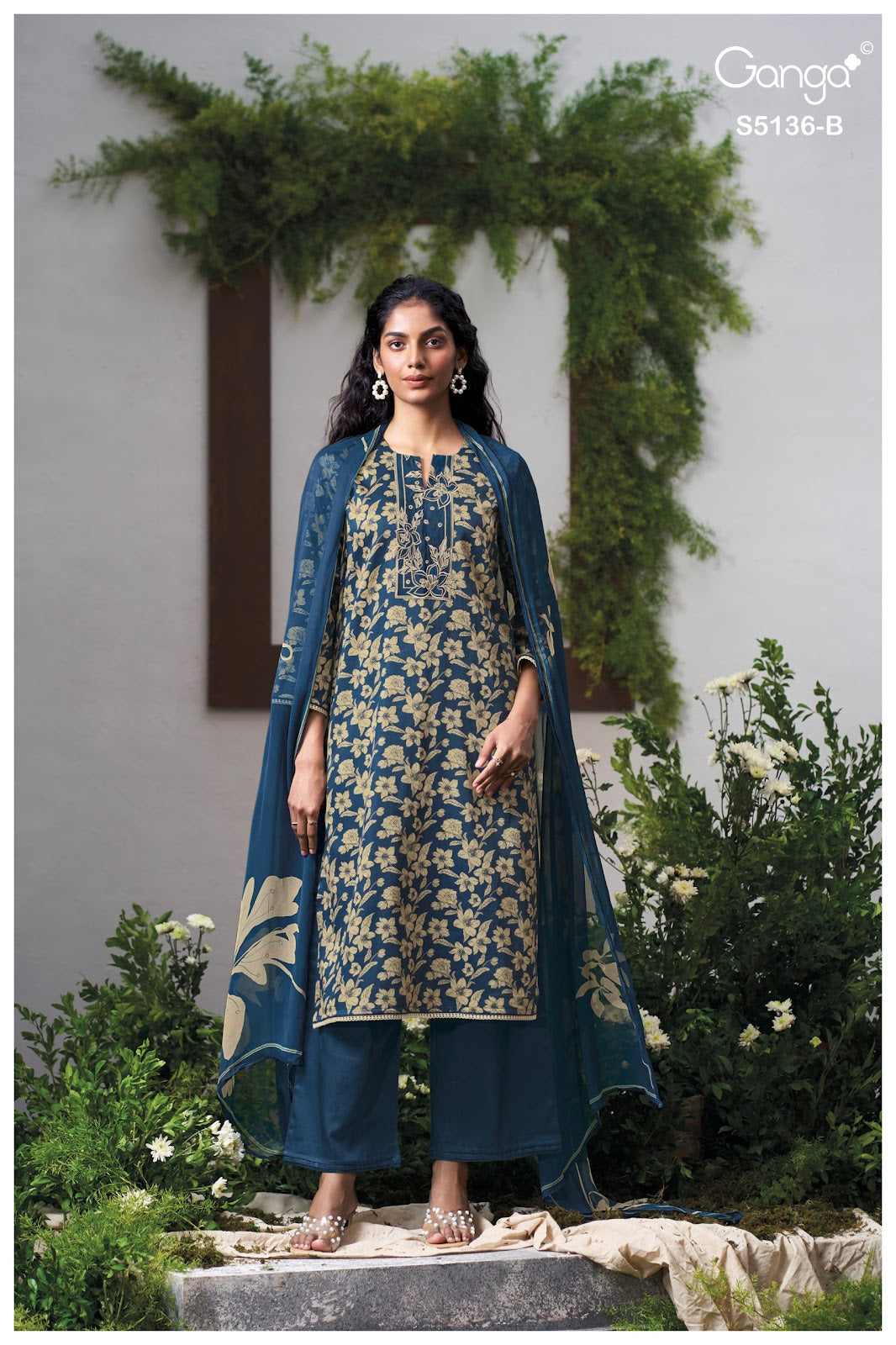 Tilotama S5136 Ganga Cotton Satin Plazzo Style Suits Manufacturer India