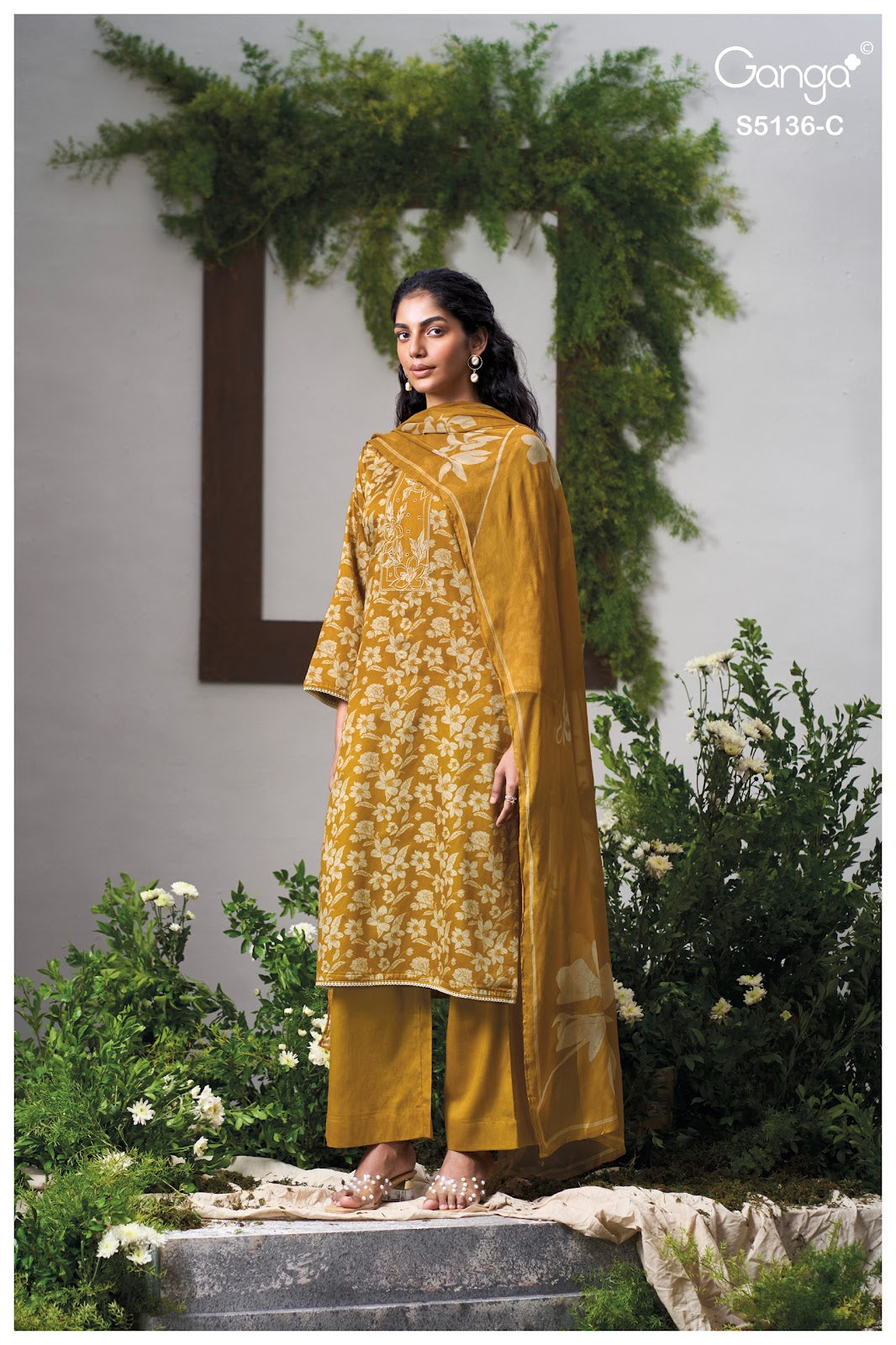 Tilotama S5136 Ganga Cotton Satin Plazzo Style Suits Manufacturer India