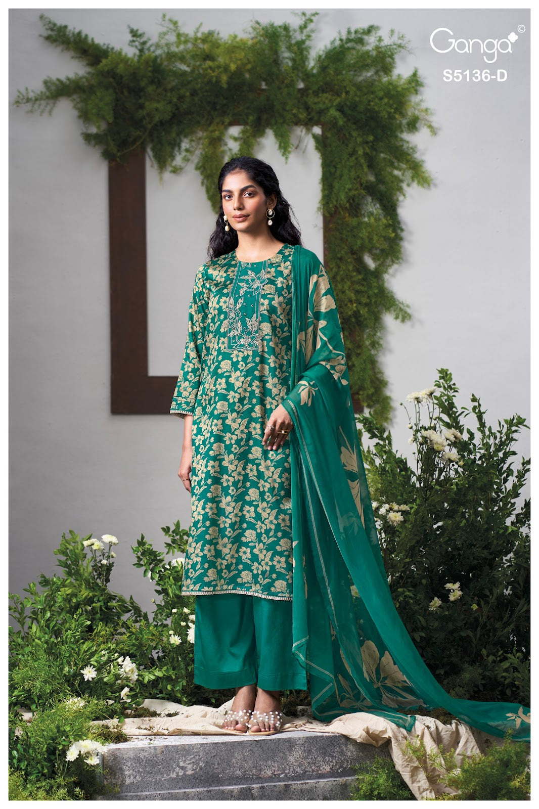 Tilotama S5136 Ganga Cotton Satin Plazzo Style Suits Manufacturer India