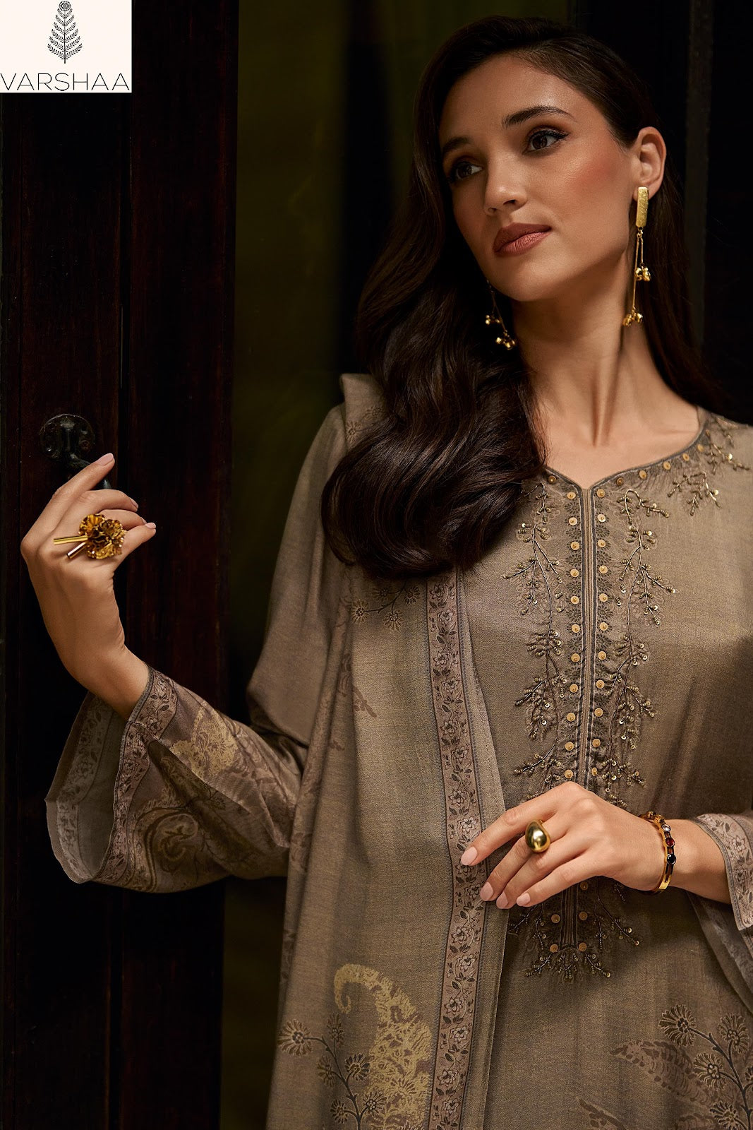 Timeless Varshaa Viscose Muslin Pant Style Suits Wholesale Rate