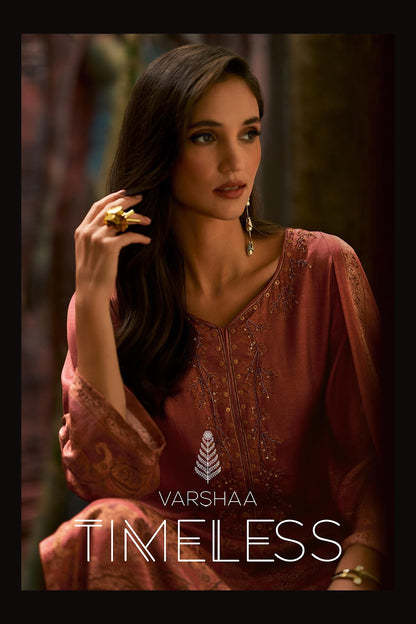 Timeless Varshaa Viscose Muslin Pant Style Suits Wholesale Rate