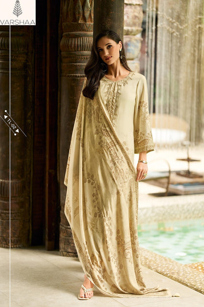 Timeless Varshaa Viscose Muslin Pant Style Suits Wholesale Rate
