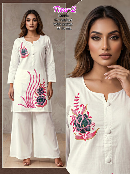 Tina Infinity Dhabu Co Ord Set Wholesaler