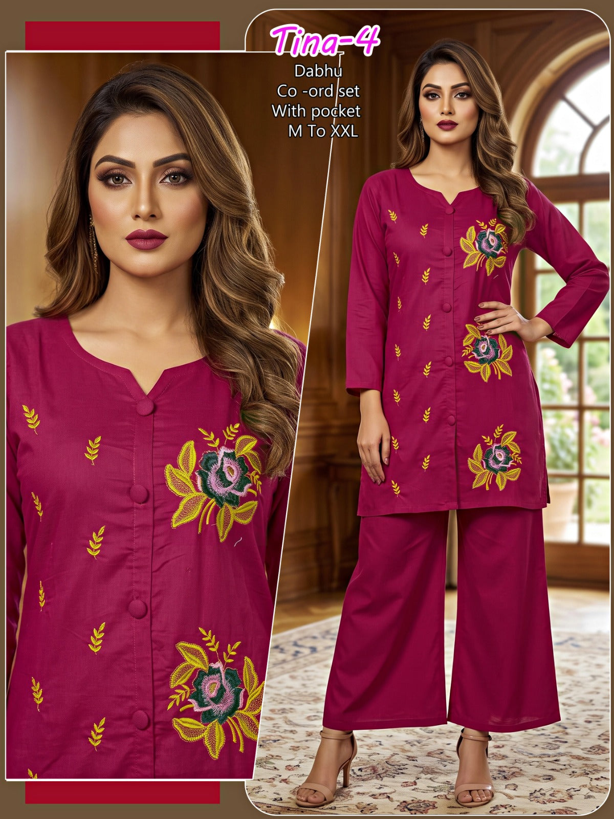 Tina Infinity Dhabu Co Ord Set Wholesaler