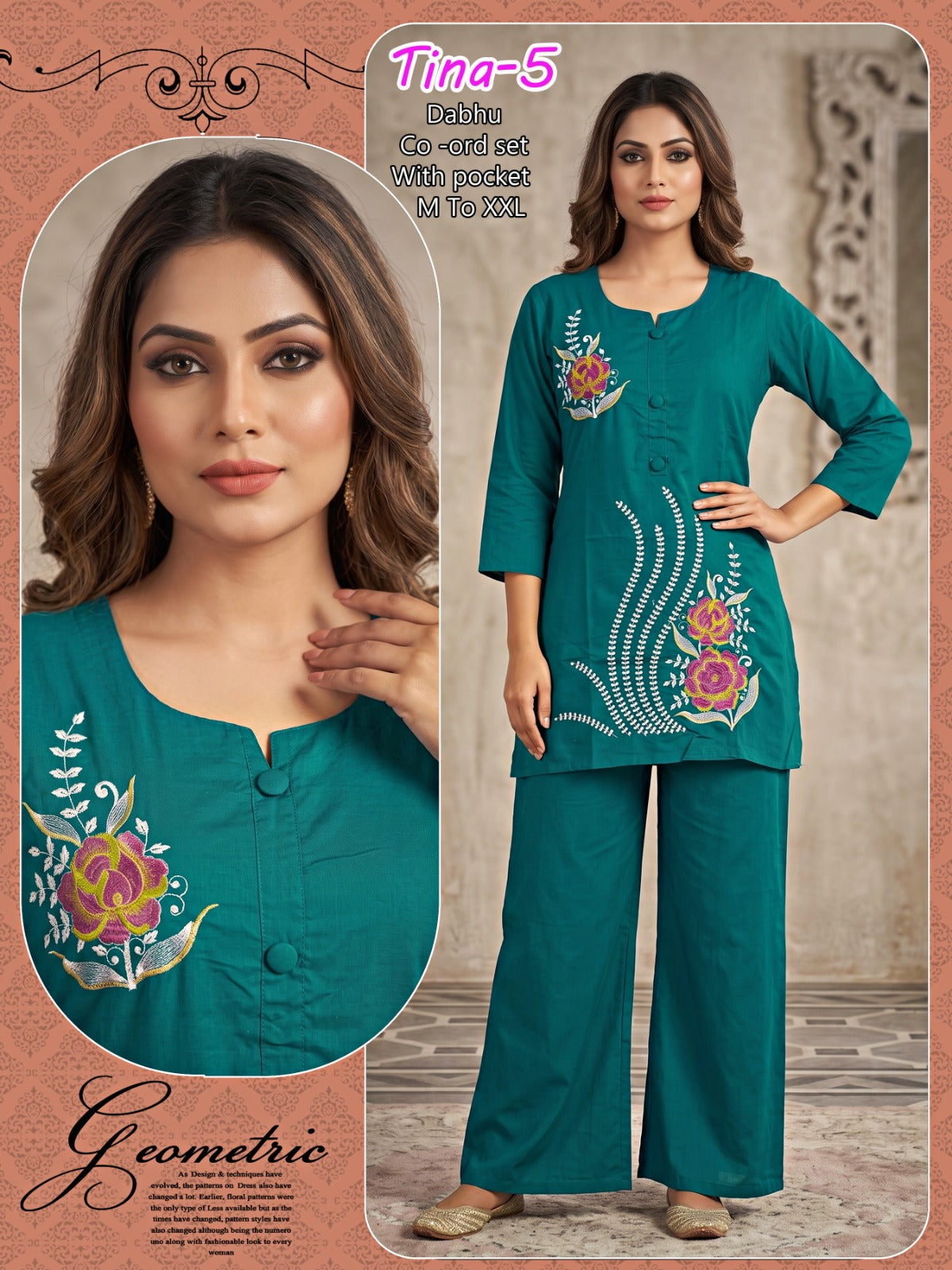 Tina Infinity Dhabu Co Ord Set Wholesaler