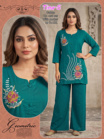 Tina Infinity Dhabu Co Ord Set Wholesaler