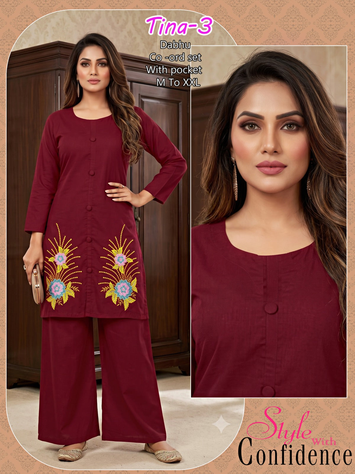 Tina Infinity Dhabu Co Ord Set Wholesaler