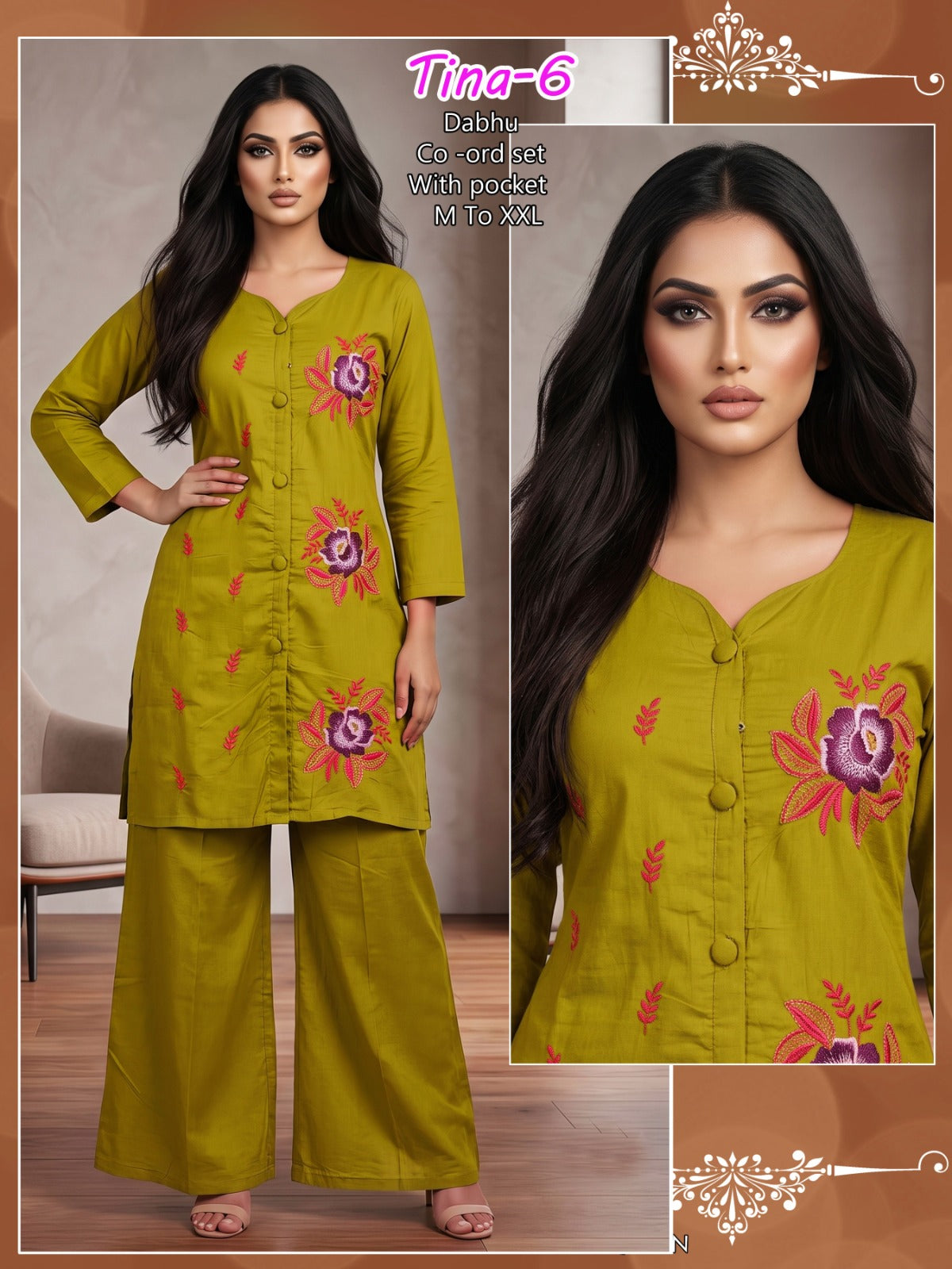 Tina Infinity Dhabu Co Ord Set Wholesaler