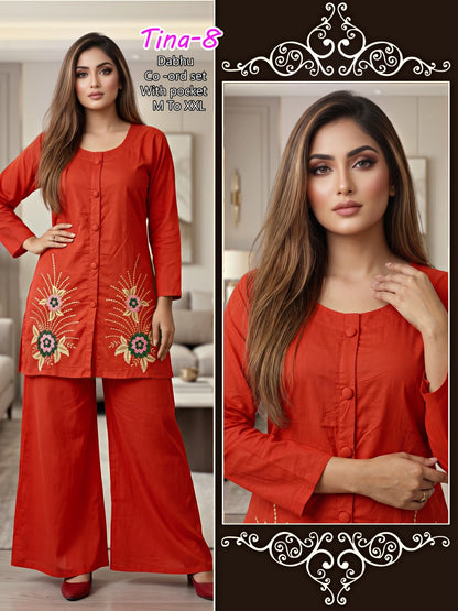 Tina Infinity Dhabu Co Ord Set Wholesaler